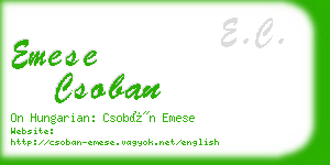 emese csoban business card